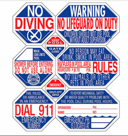 TRAFFIC GRAPHIX 8-IN-1 Texas Pool Sign 40"x48" - TGPS1004