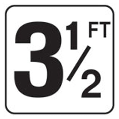 Inlays 3 1/2 with FT Depth Marker, Vinyl, Black/White, Stick-On 6" x 6" Square, 4" Letters - V620035