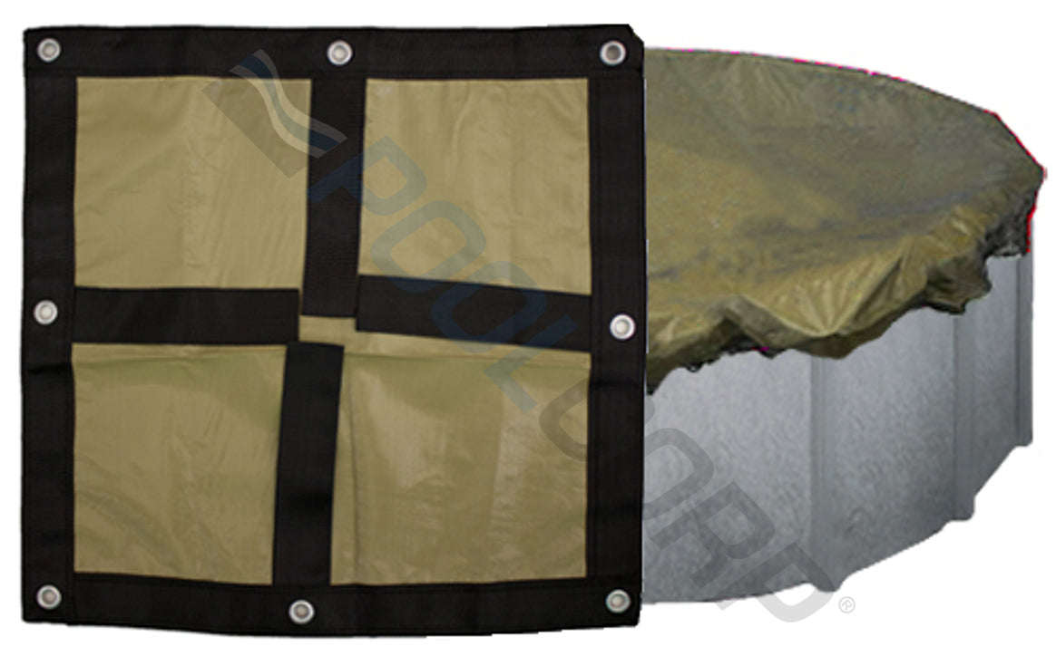 PoolTux BT1632 20' x 36' Black/Tan Oval Bound Emperor Winter Cover for 16' x 32' Oval Above Ground Pool 
