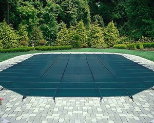 Arctic Armor Blue Mesh Safety Cover, 12x24 ft. Pool Size, 5X5 ft. Strap Grid (WS305BU)