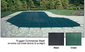 Arctic Armor Commercial Mesh Safety Cover, 18x40 Pool Size, 5x5 ft. Strap Grid, Green (WS9636)