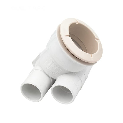 WaterWay Poly Jet Tee Body Assy., 1" Slip Air & Water, 2-5/8" Hole Size w/Wall Fitting, White (210-5830)