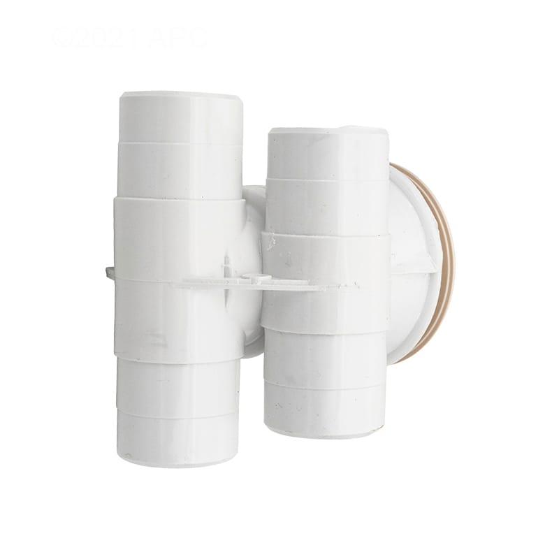 WaterWay Poly Jet Tee Body Assy., 1" Slip Air & Water, 2-5/8" Hole Size w/Wall Fitting, White (210-5830)