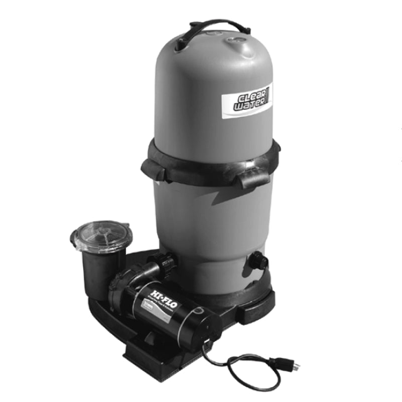 Waterway™ 522-5167-6S 150 SqFt ClearWater II™ Cartridge Filter System for Above Ground Pool 1.5HP with Hi-Flo II 2 Speed Pump and 3' NEMA Cord