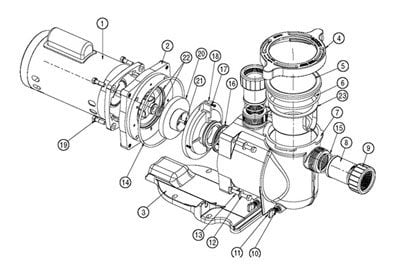 Pentair SuperFlo/SuperMax Pump Diffuser, 2.5 HP (350170)