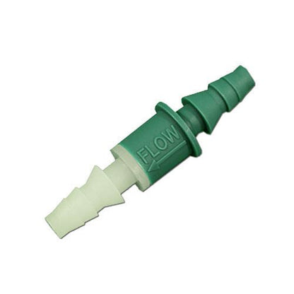Del Ozone Ozonator Check Valve w/Reducing Hose Barbs, 1/4" to 3/8", Green and White (7-1140-01)