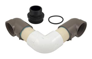 Hayward Micro-clear Permaglass Buttress Thrd Inlet Elbow Assembly w/O-Ring & Blkhd Ftg (1997+) (DEX2400GAB) - Obsolete