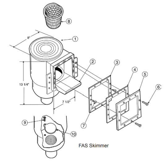 Pentair FAS100 Skimmer Parts