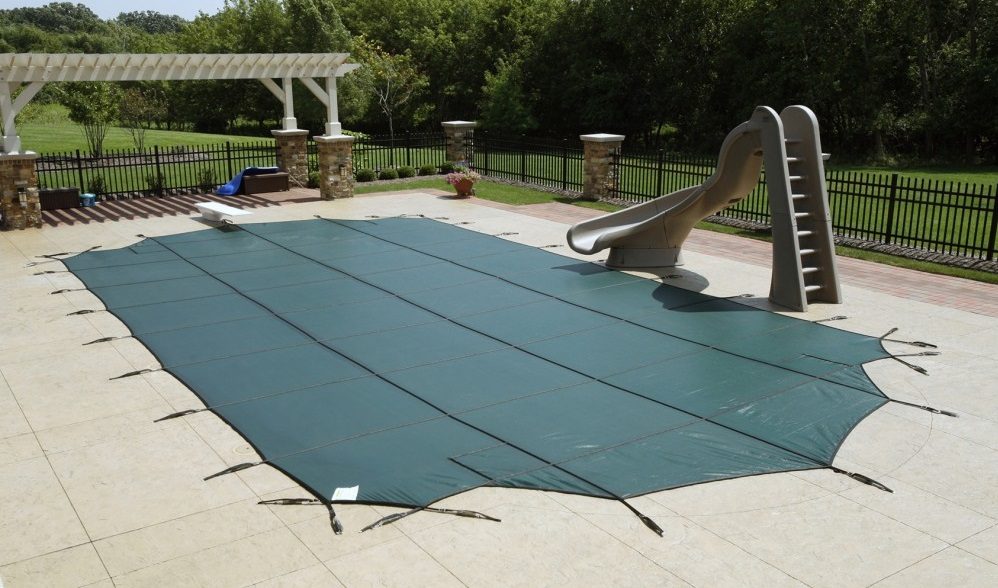 Arctic Armor Green Mesh Safety Cover, 16x40 ft. Pool Size, 5x5 ft. Strap Grid (WS735G)