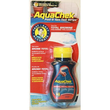 AquaChek Test Strips, Bromine, pH, Alkalinity, Total Hardness, Bottle of 50 (521252A)