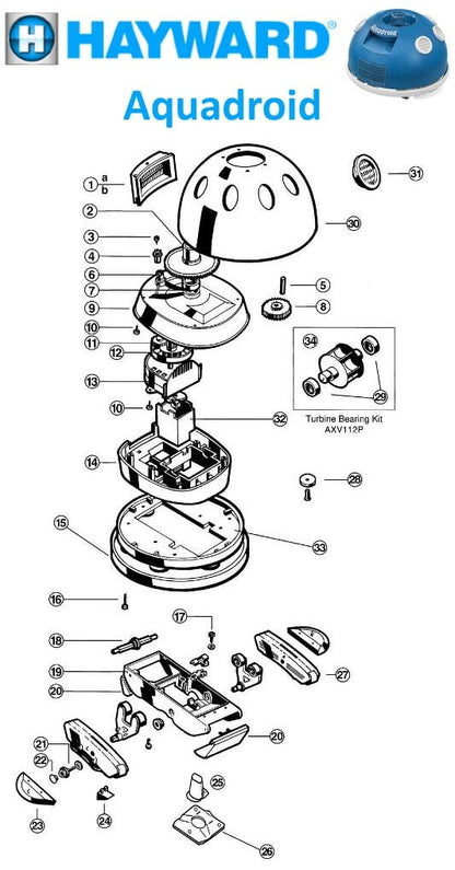 Hayward AquaDroid Pool Cleaner Parts