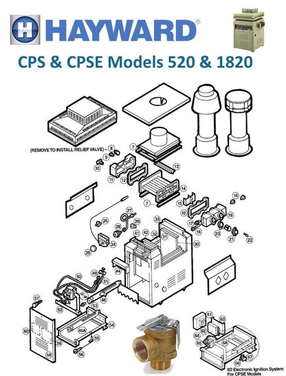 Hayward CPS CPSE Models 520 1820 Heater Parts
