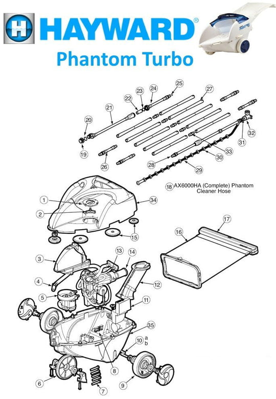 Hayward Phantom & Phantom Turbo Pool Cleaner Parts
