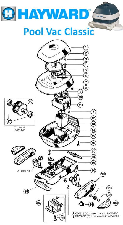 Hayward Pool Vac Pool Cleaner Parts