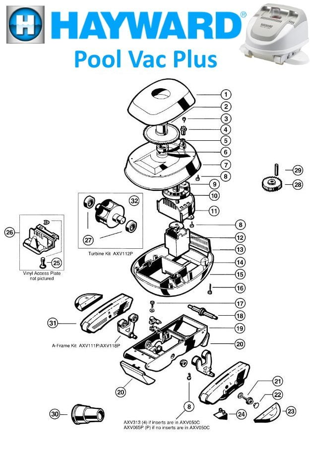 Hayward Pool Vac Plus Pool Cleaner Parts