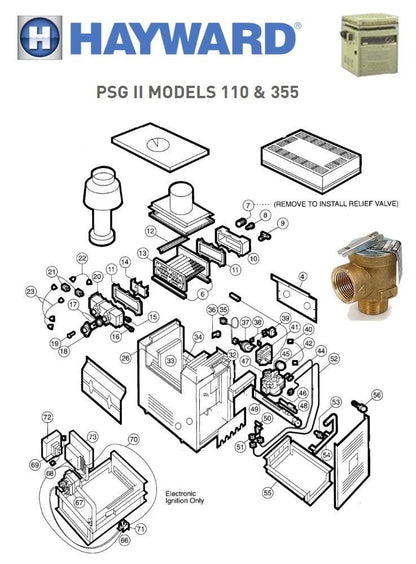 Hayward PSG II Models 110 355 Heater Parts