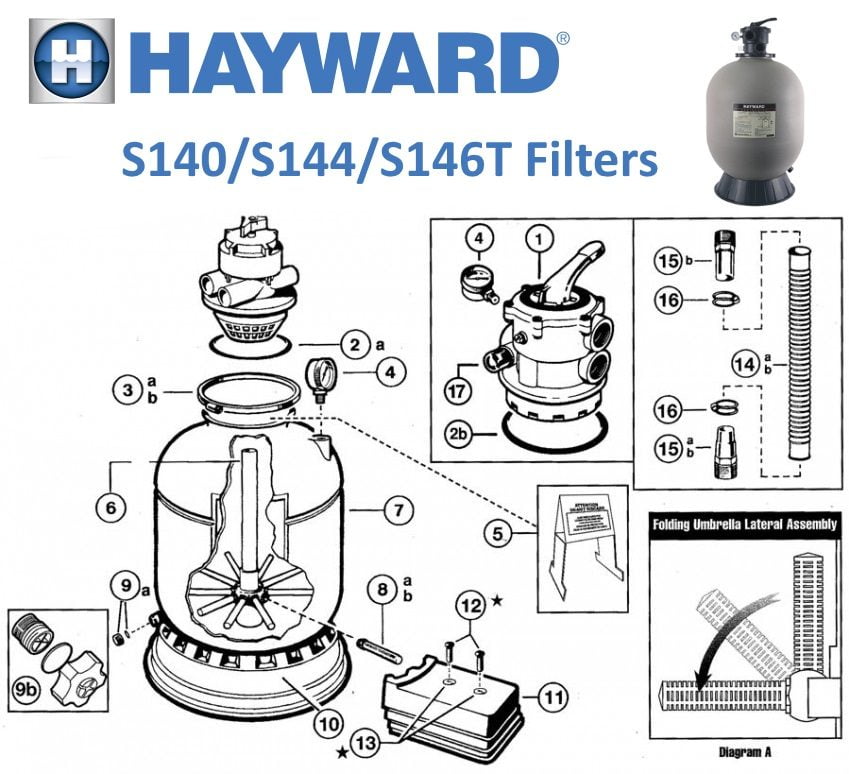 Hayward S140/S144/S146T Sand Filter Parts