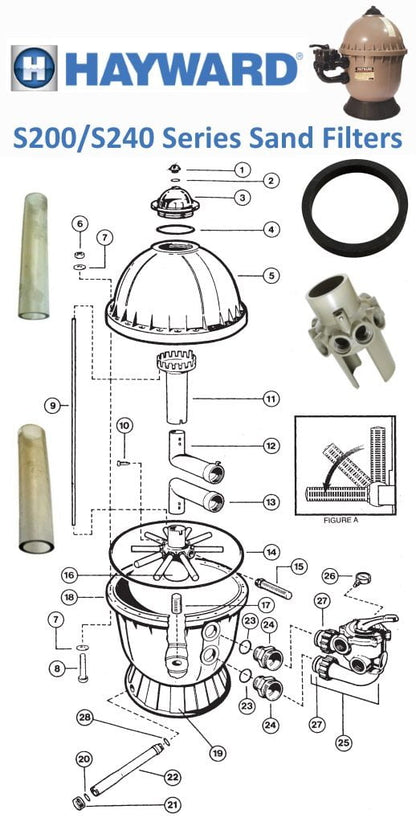 Hayward S200/S240 Series Sand Filter Parts