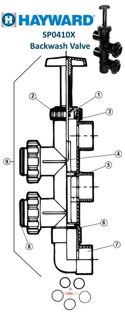 Hayward SP0410X Backwash Valve Parts