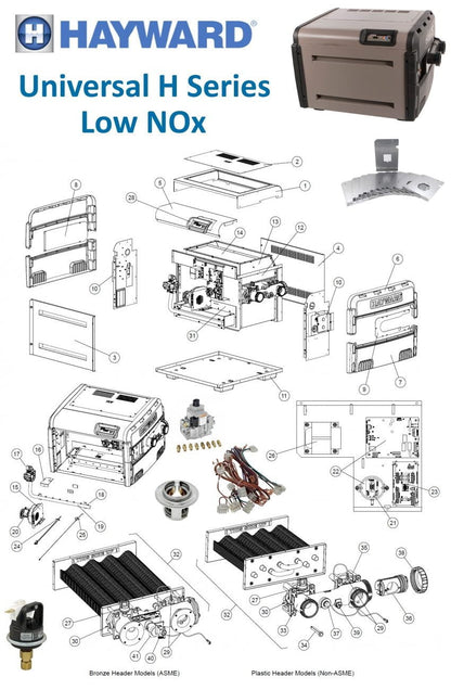 Hayward Universal H Series Low NOx FD Heater Parts