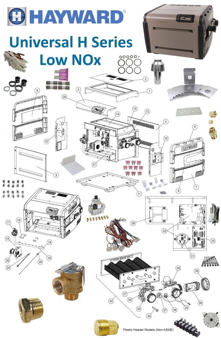 Hayward Universal H Series Low NOx FD Heater Parts