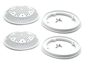 Hayward Main Drain Frame & Cover, 7 7/8 in. Dia., Dual Pack, White (WG1030AVPAK2)