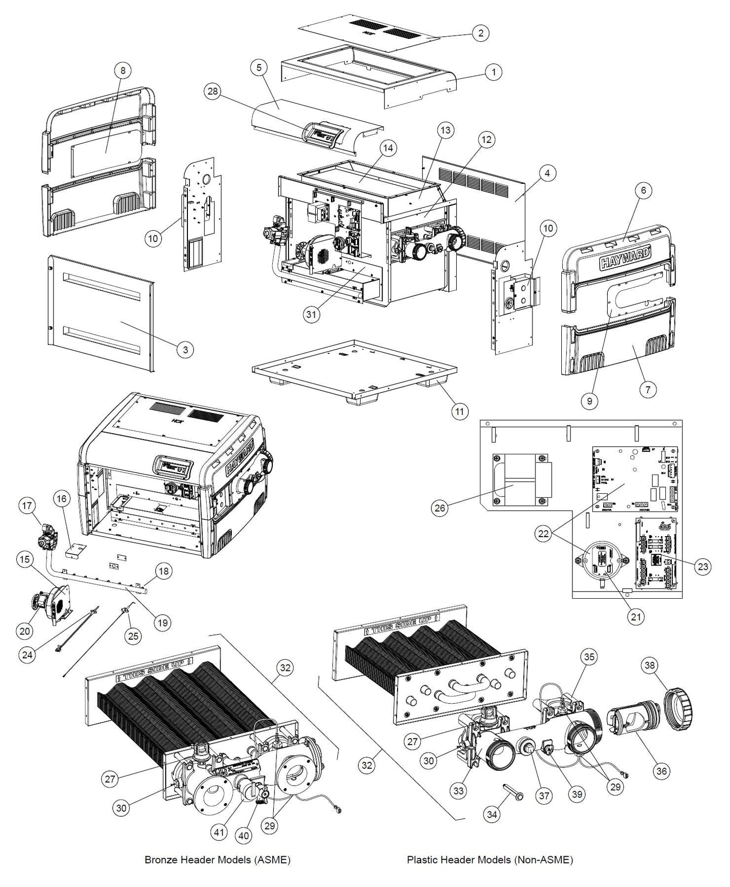 Hayward Universal H Series Low NOx FD Heater Parts