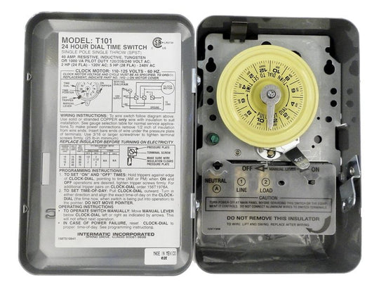 Intermatic Single Timeclock 110v Time Clock (SPST) Indoor (T101)