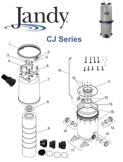 Jandy CJ Series Cartridge Filter Parts