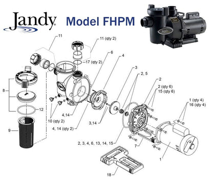 Jandy FHPM FloPro & VS Flo Pro Pump Parts