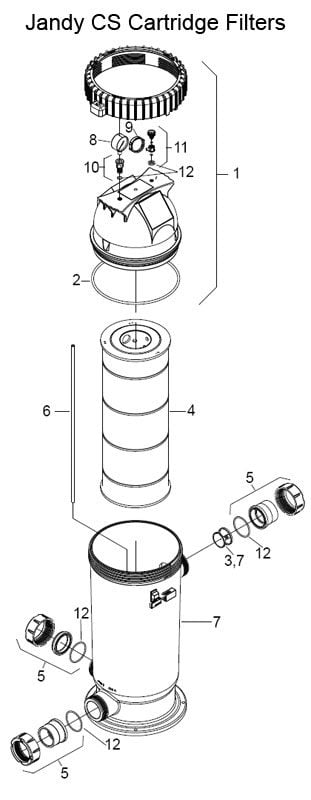 Jandy CS Series Filter Parts