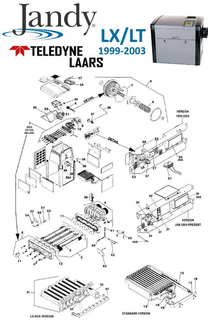 Jandy/Laars LX/LT Heater Parts, 1999-2003 Models