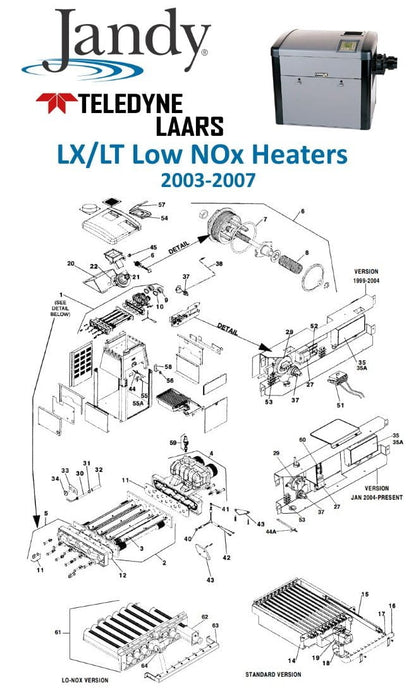 Jandy/Laars LX/LT Low NOx Heater Parts, 2003-2007 Models