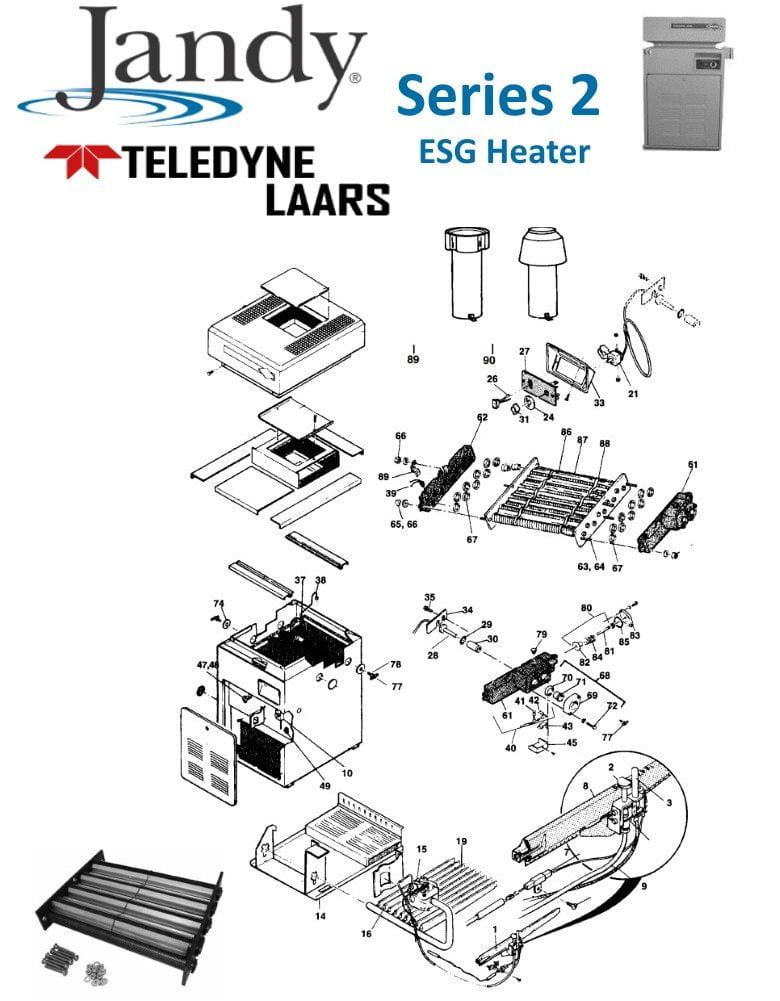 Jandy/Laars Series 2 ESG Heater Parts