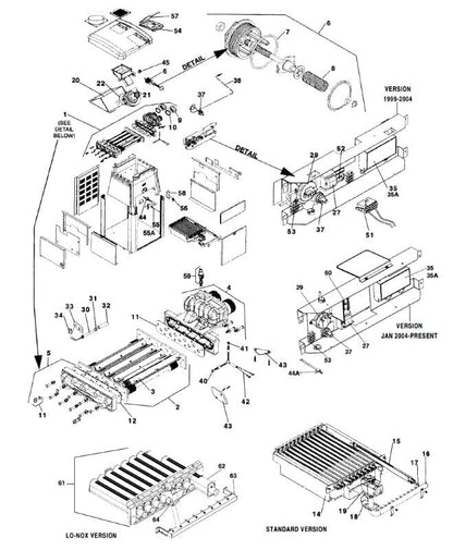 Jandy/Laars LX/LT Heater Parts, 1999-2003 Models