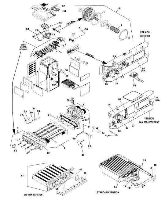 Jandy/Laars LX/LT Heater Parts, 1999-2003 Models