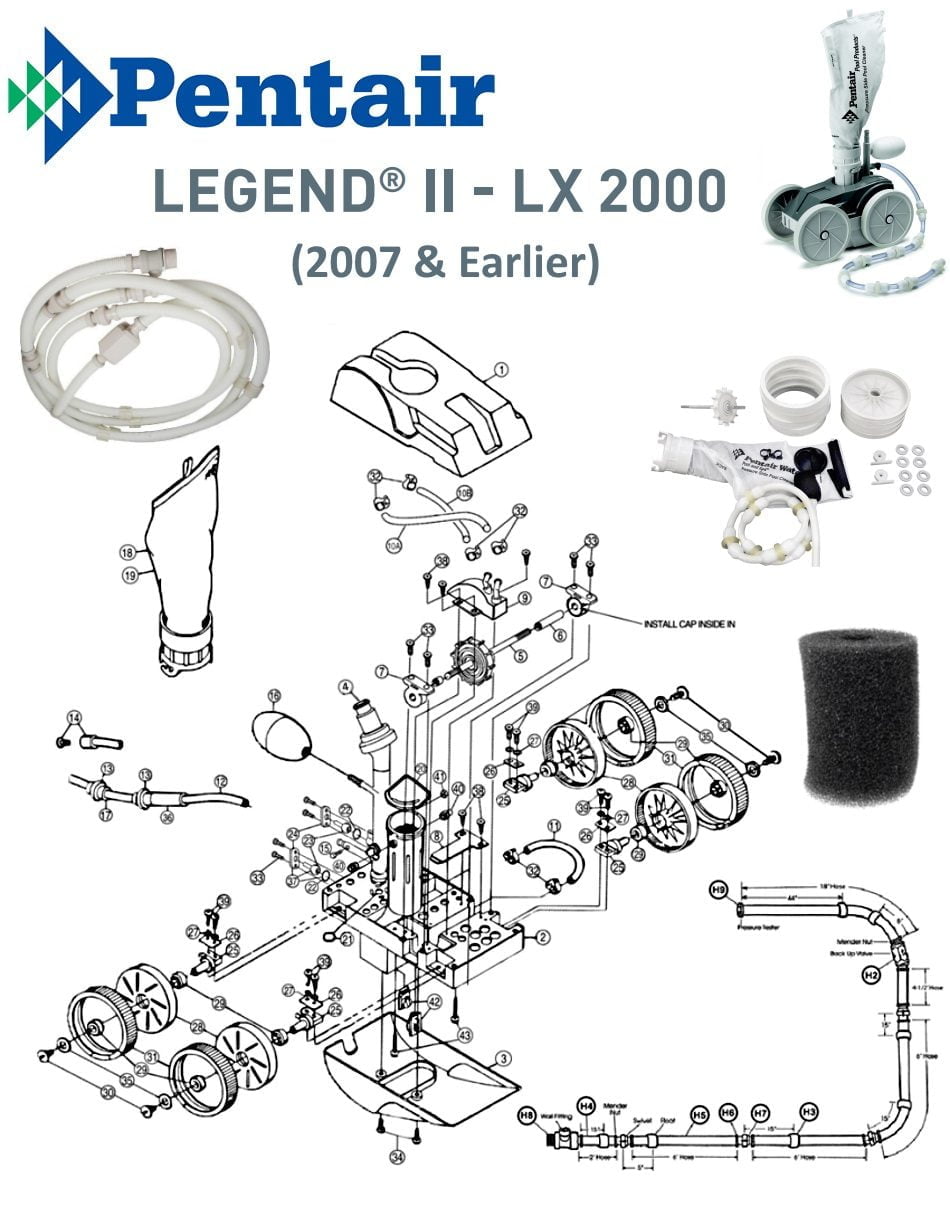 Pentair (Letro) Legend II LX2000 Models Pool Cleaner Parts 2007 and Earlier Models