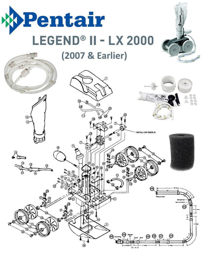 Pentair (Letro) Legend II LX2000 Models Pool Cleaner Parts 2007 and Earlier Models