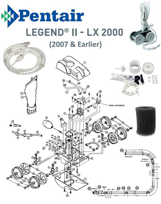 Pentair (Letro) Legend II LX2000 Models Pool Cleaner Parts 2007 and Earlier Models