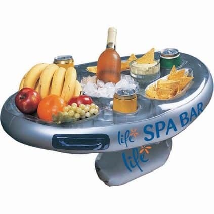 Pool Systems Oval Floating Refreshment Bar w/Food & Drink Holder Compartments, Handle (LLB100)