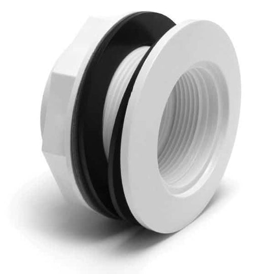 FiberStars Thr. Wall Fitting, For Fiberglass, White (LNS-2A)