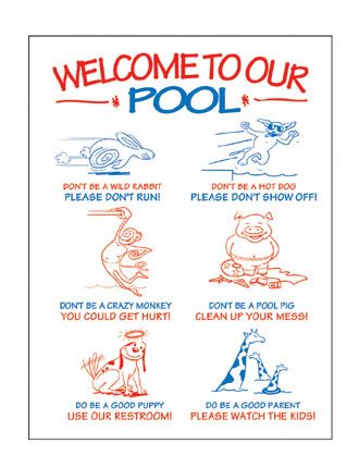 Nassco Welcome to Our Pool Sign, Basic Rules (SW8976) - Obsolete