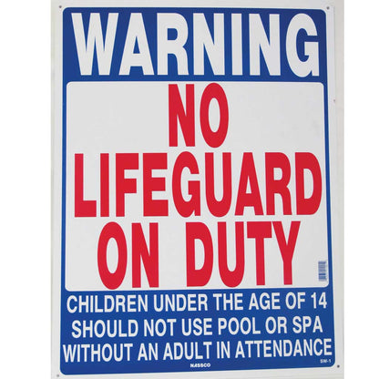 "No Lifeguard On Duty" Sign | SW-1
