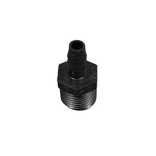 Barbed Adapter, PVC Plastic, 3/8" x 1/2" MPT, Black (P6MCB-8)