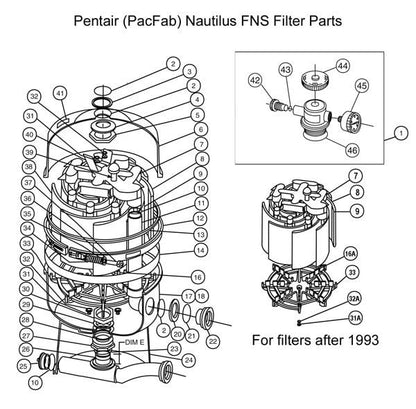 Pentair (PacFab) Nautilus FNS Filter Parts