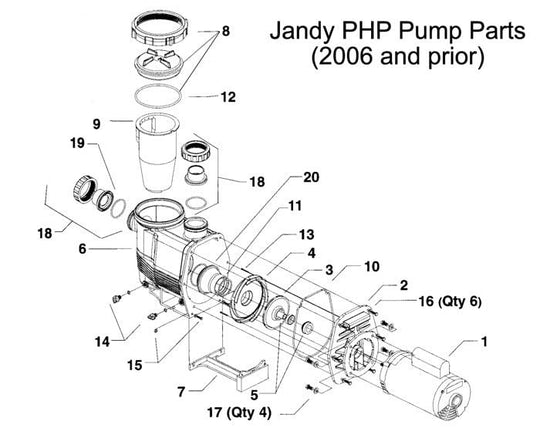 Jandy PHP Pump Parts (2006 and prior)