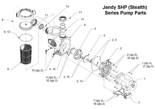 Jandy SHP (Stealth) Pump Parts