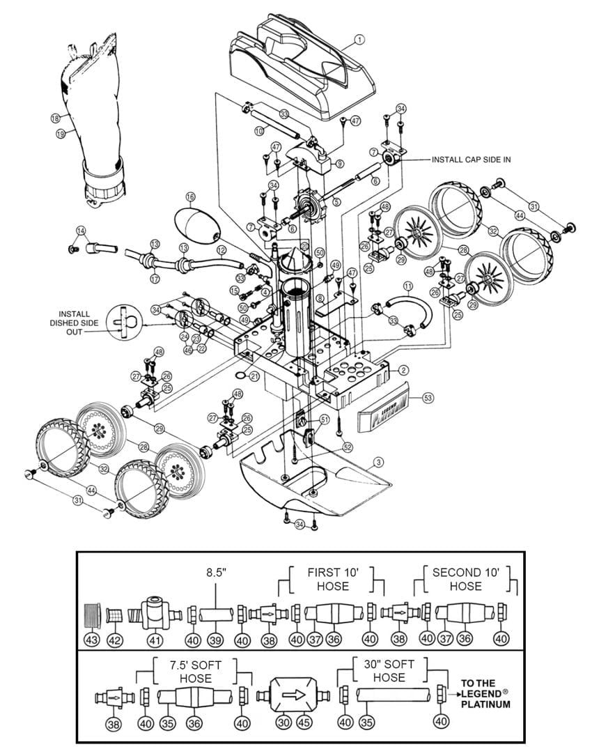 Pentair Legend/Kreepy Krauly Platinum Cleaner Parts, 2011 and Earlier Models