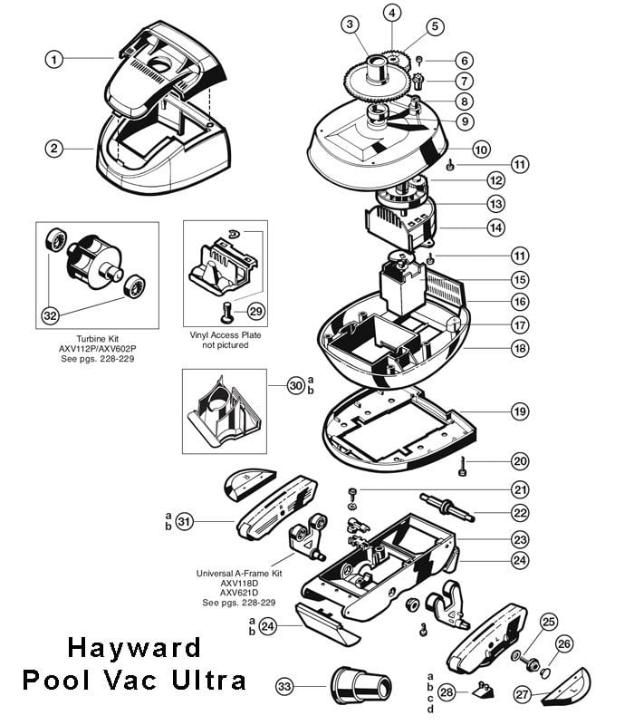 Hayward Pool Vac Ultra Pool Cleaner Parts