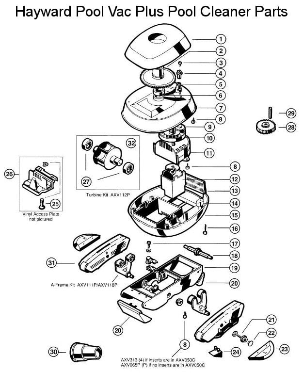 Hayward Pool Vac Plus Pool Cleaner Parts